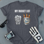 My Bucket List Golf Balls and Beer T-Shirt
