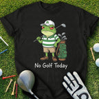 Funny No Golf Today Frog Cartoon Graphic Tee Shirt