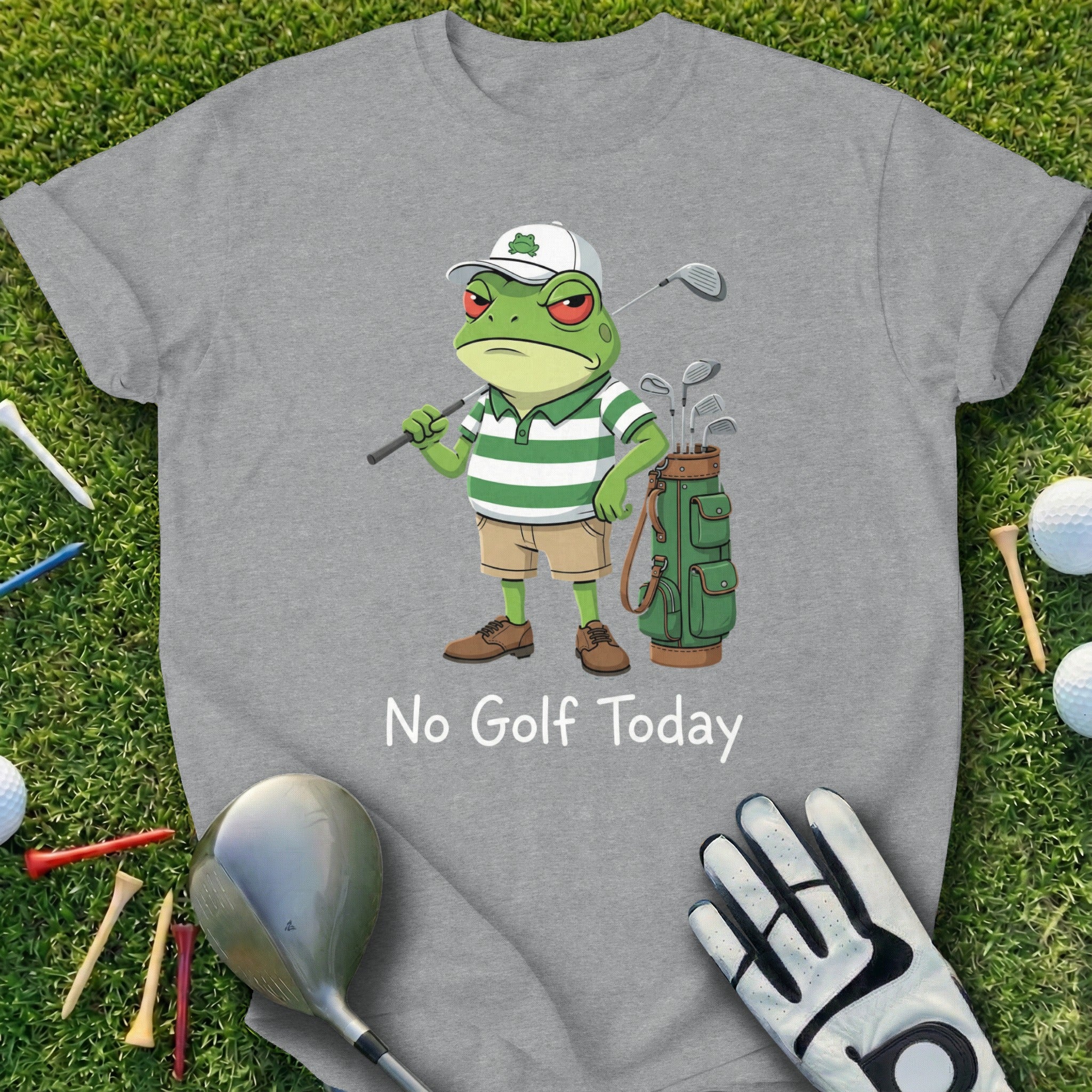 No Golf Today Funny Frog Themed Casual T-Shirt