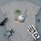 Golf Is Life Palm Tree and Ball Design T-Shirt