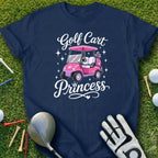 Navy t-shirt with "Golf Cart Princess" and a pink golf cart illustration.