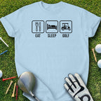 Eat Sleep Golf Funny Graphic Tee Shirt for Golf Fans