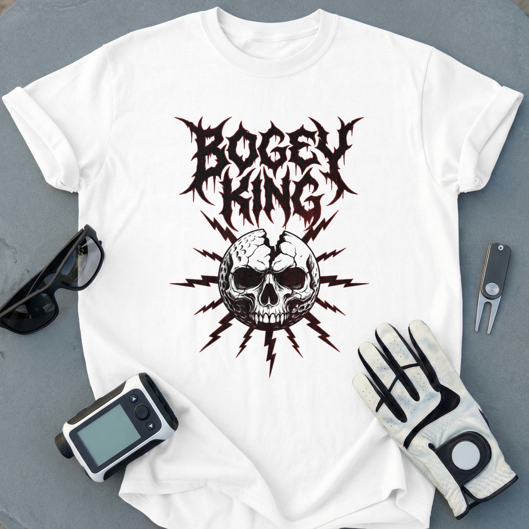 Bogey King Skull Design Graphic T-Shirt for All Ages