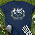 Navy t-shirt with "Abandoned Golf Wives Social Club" text and golf imagery.