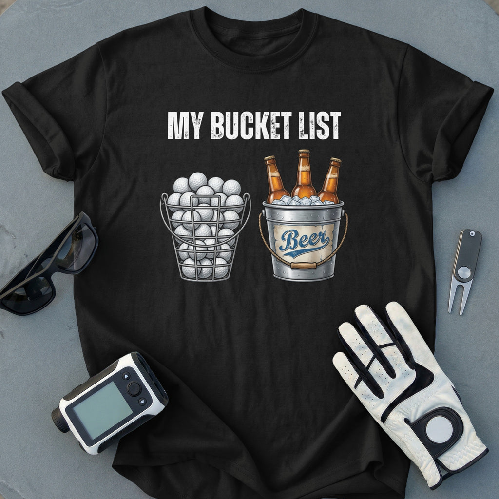 My Bucket List Golf and Beer Graphic T-Shirt