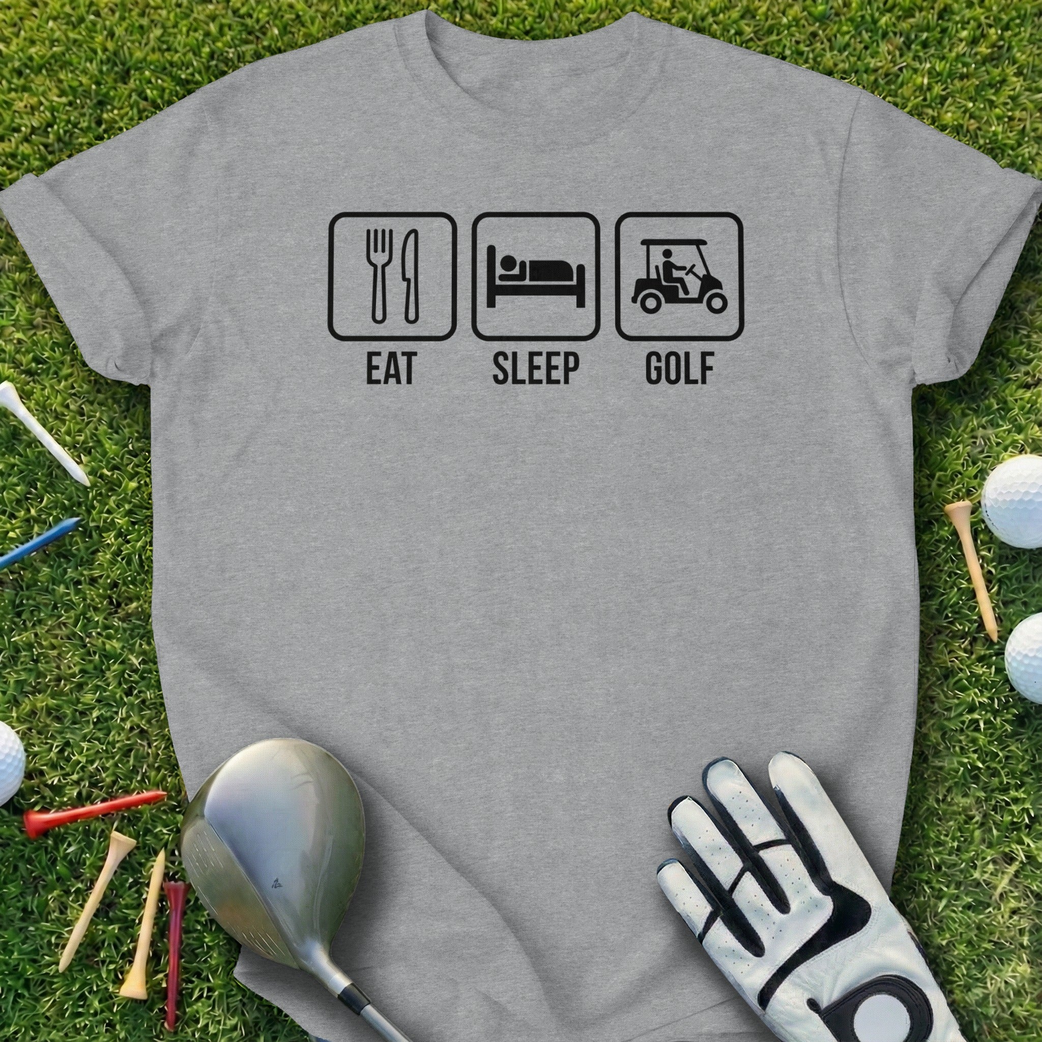 Eat Sleep Golf Graphic T-Shirt for Golf Enthusiasts