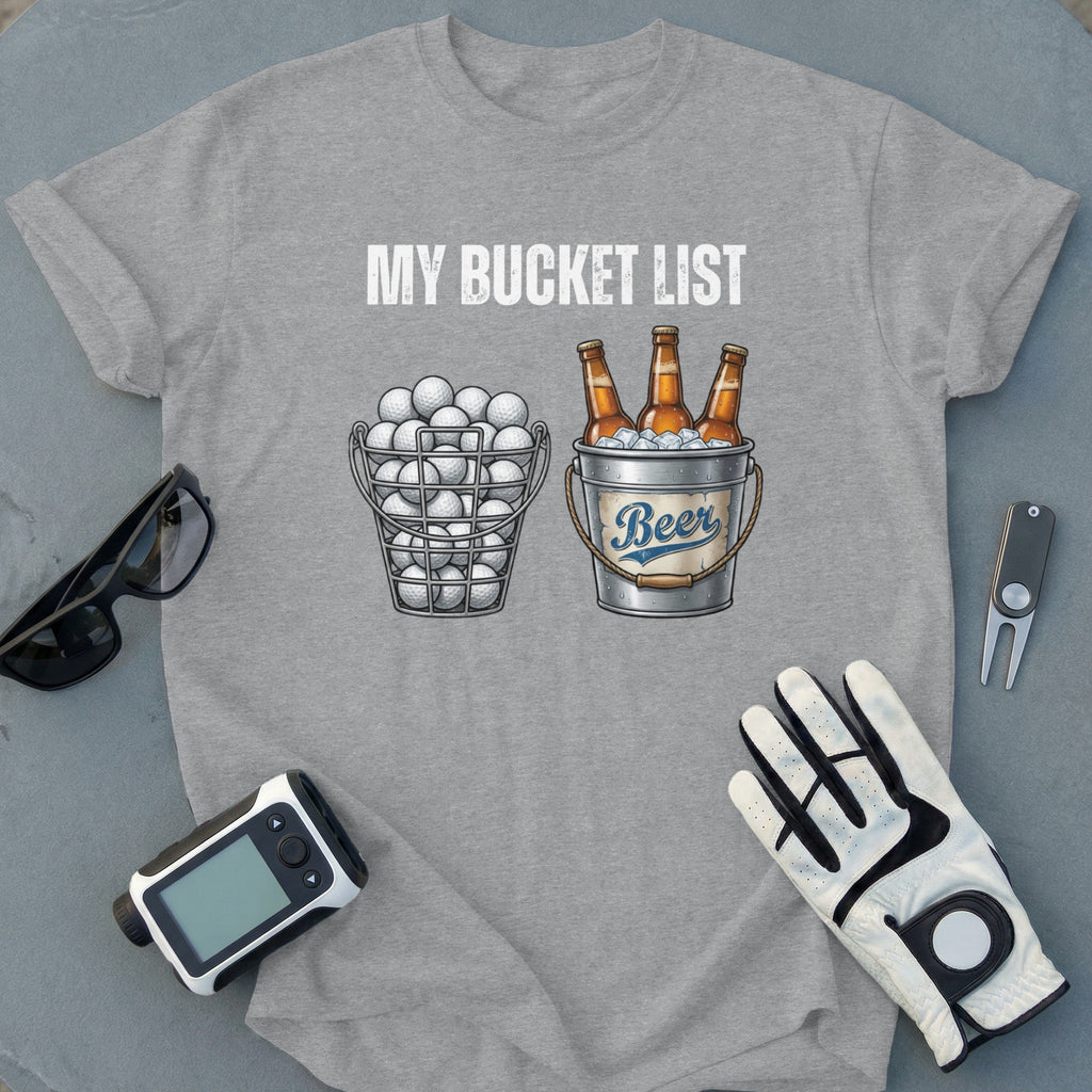 My Bucket List Golf Balls and Beer Shirt Gift Item