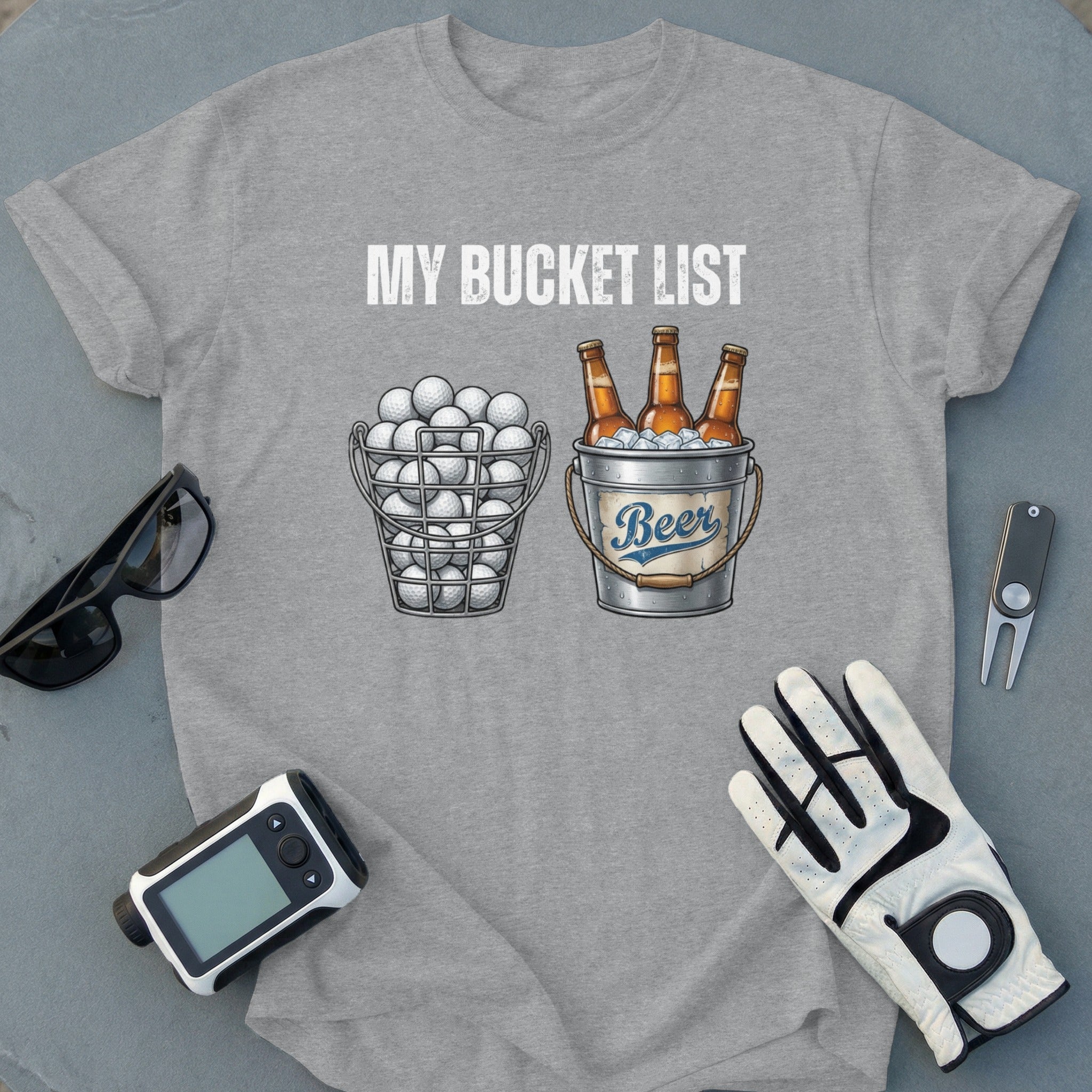 My Bucket List Golf Balls and Beer Shirt Gift Item