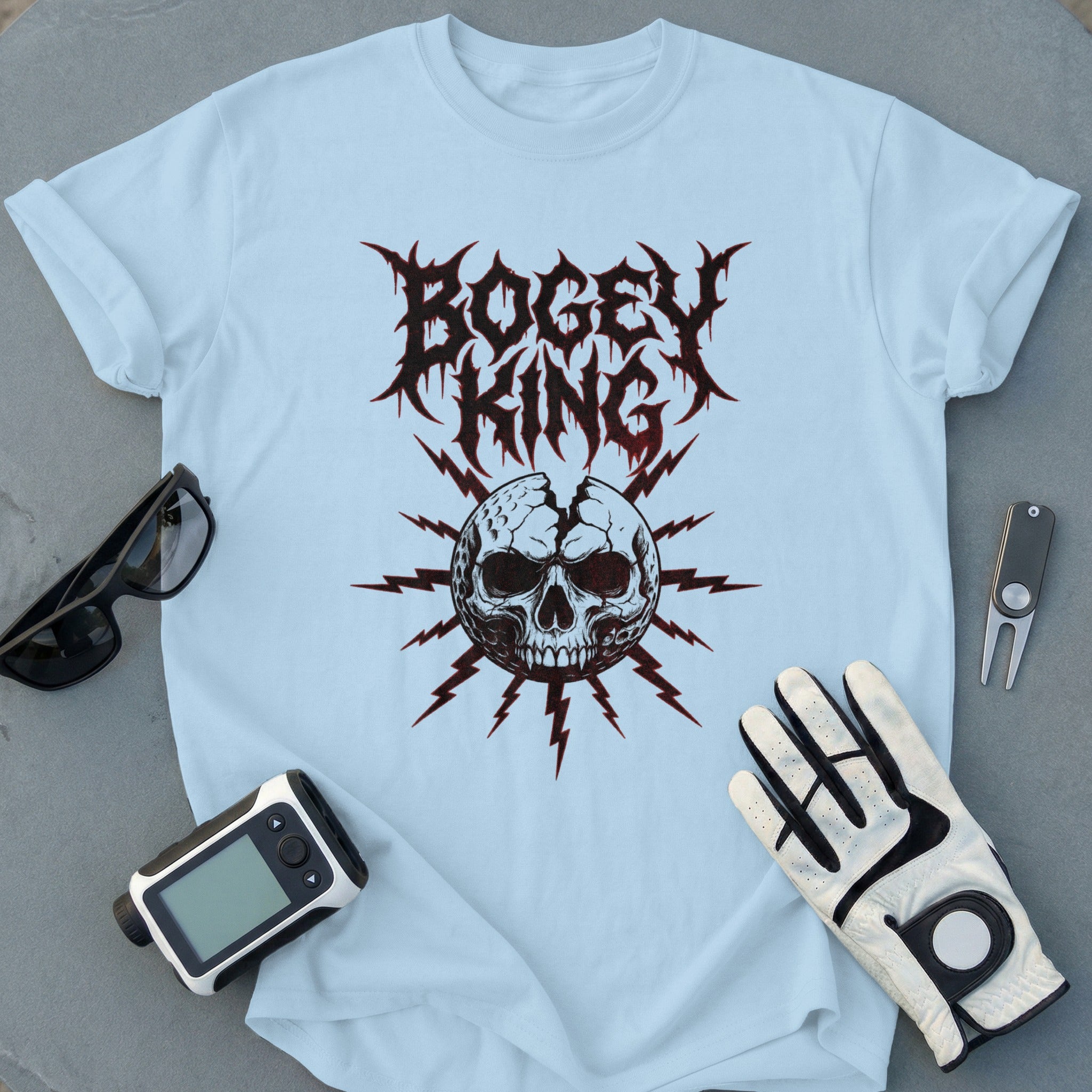 Bogey King Skull and Lightning Golf T-Shirt