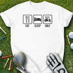 Eat Sleep Golf Graphic Tee Shirt for Golf Enthusiasts