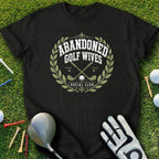 Black t-shirt with "Abandoned Golf Wives Social Club" text and golf graphics.