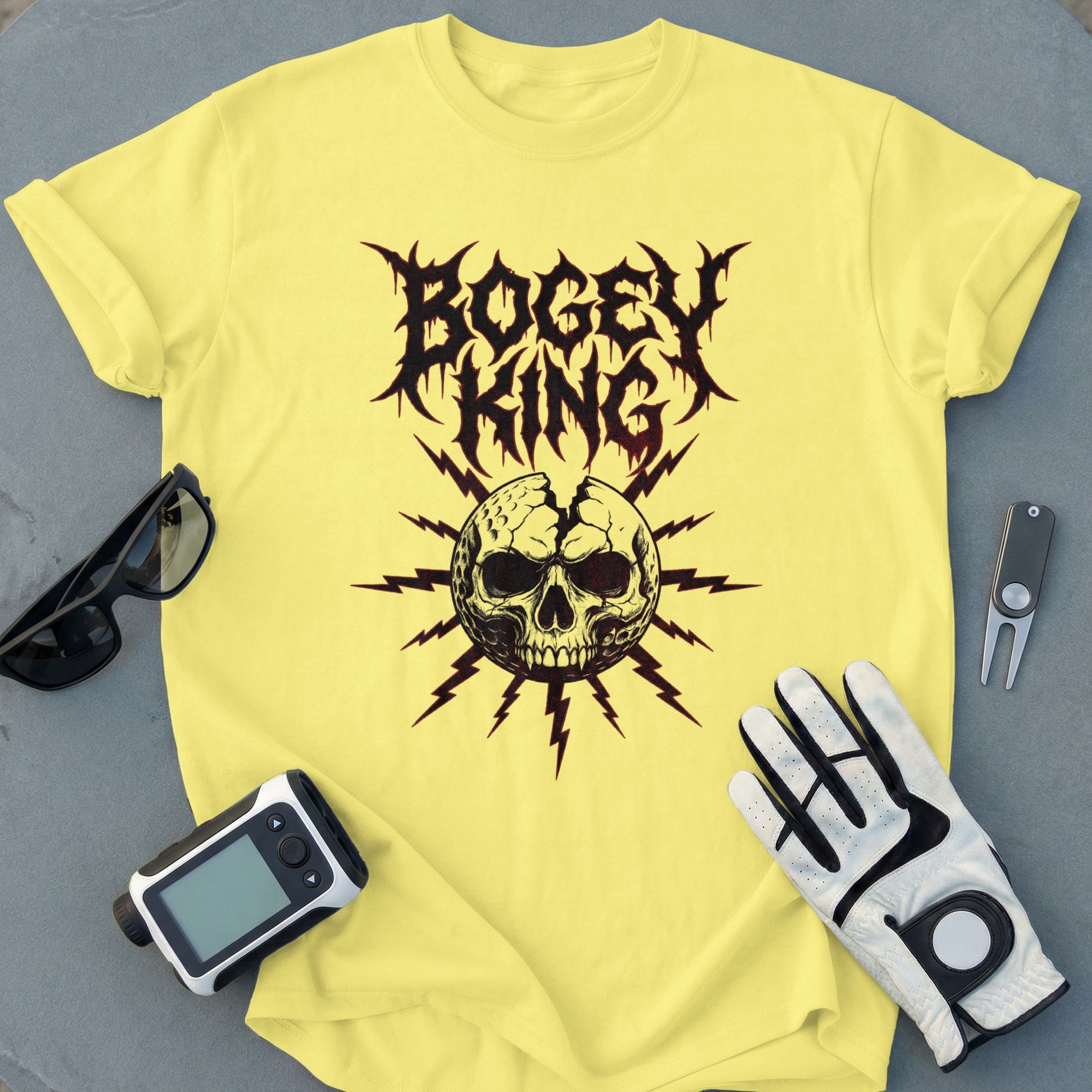 Bogey King Skull and Golf Ball T-Shirt Ideal for Golfers