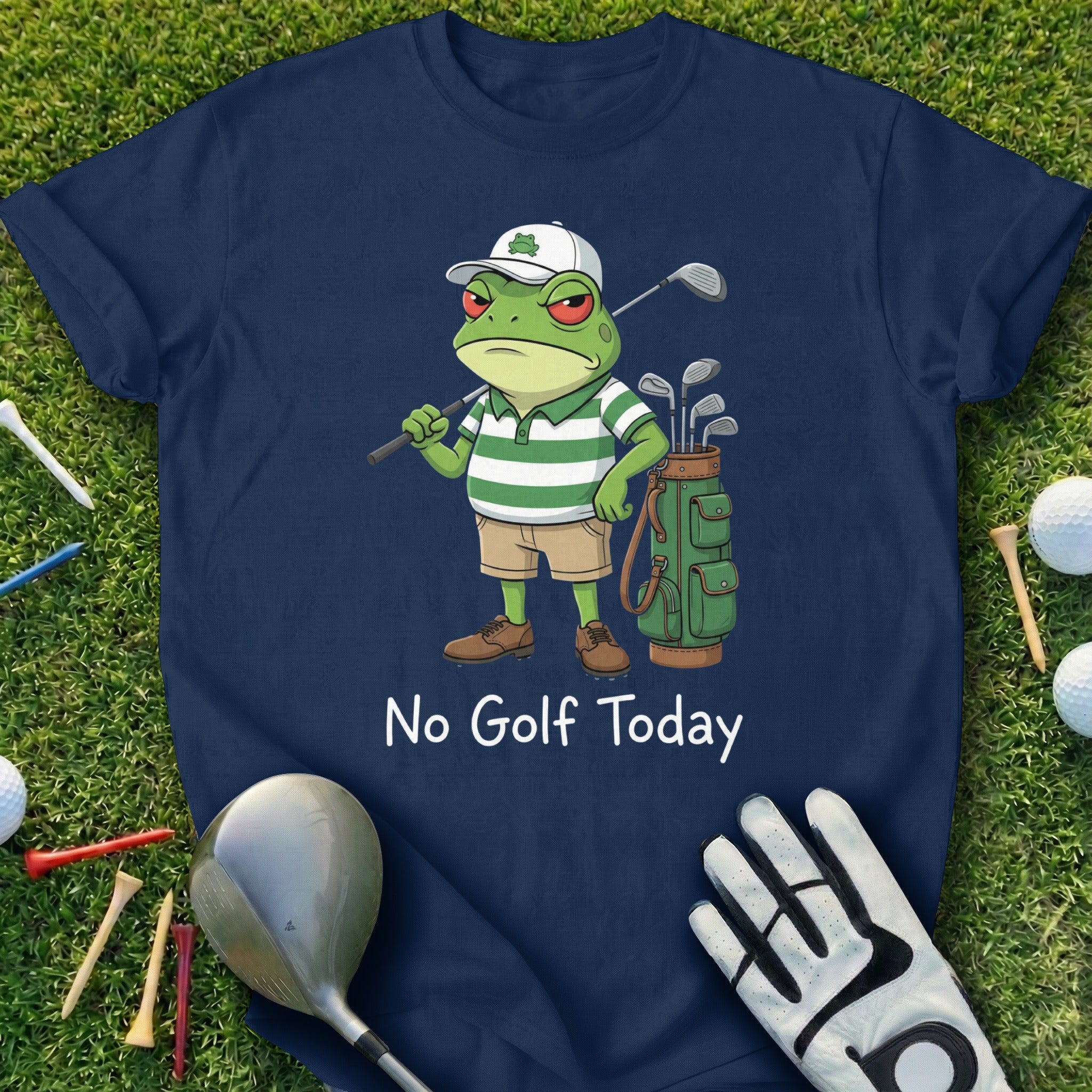 Funny Frog No Golf Today Graphic T-Shirt for Golf Lovers