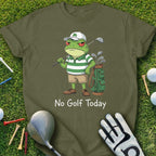 No Golf Today Grumpy Frog Illustration T-shirt